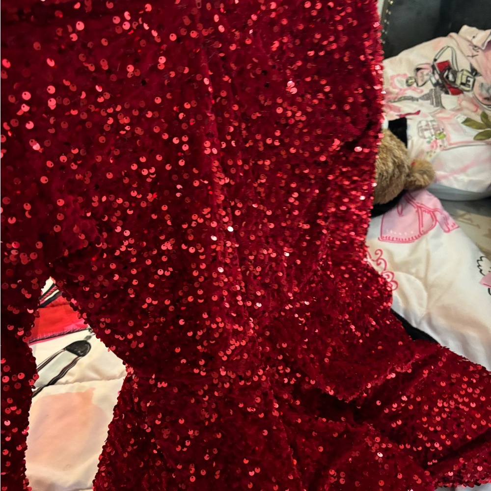 Elegant Red Sequin Dress